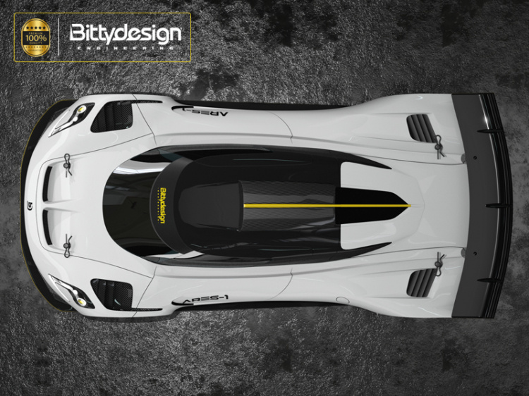 Bittydesign Kaross ARES-1 (Omålad) 1/10 GT 190mm