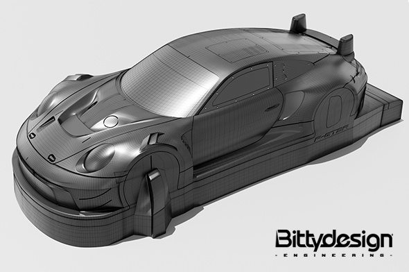 Bittydesign P-GT3R Kaross 1/10 GT 190mm (Omålad)