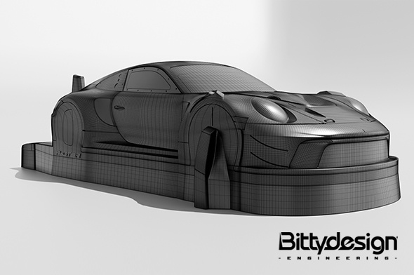 Bittydesign P-GT3R Kaross 1/10 GT 190mm (Omålad)