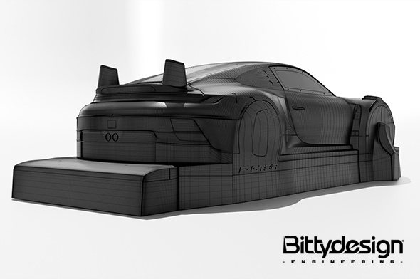 Bittydesign P-GT3R Kaross 1/10 GT 190mm (Omålad)