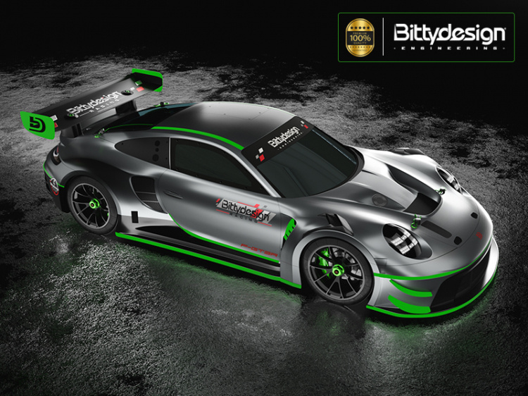 Bittydesign P-GT3R Kaross 1/10 GT 190mm (Omålad)