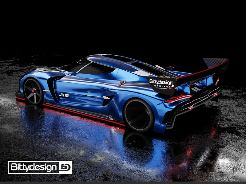 Bittydesign GT12 Kaross JK12 1/12 Supastox klass (Omålad)