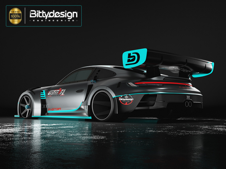 Bittydesign GT12 P-GT3R Kaross 1/12 Supastox Class (Omålad)