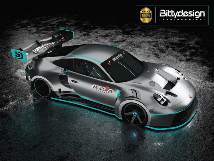 Bittydesign GT12 P-GT3R Kaross 1/12 Supastox Class (Omålad)