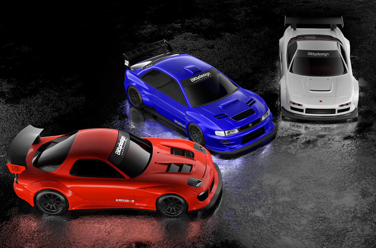 Bittydesign KANJO-R Kaross 1/28 Mini-Z (Omålad)