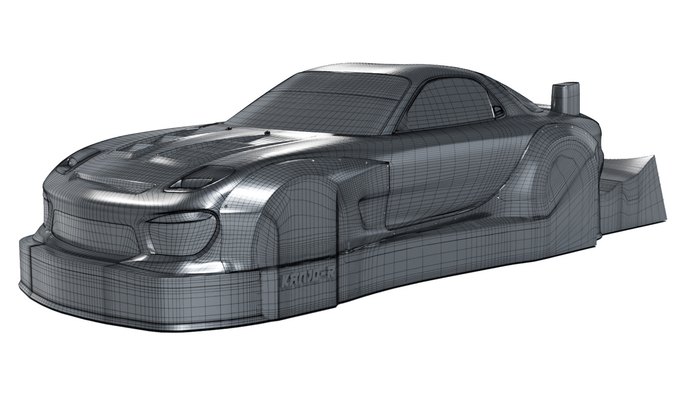 Bittydesign KANJO-R Kaross 1/28 Mini-Z (Omålad)