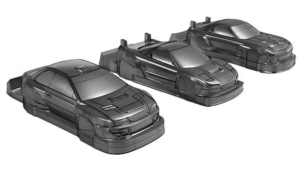 Bittydesign KANJO-R Kaross 1/28 Mini-Z (Omålad)