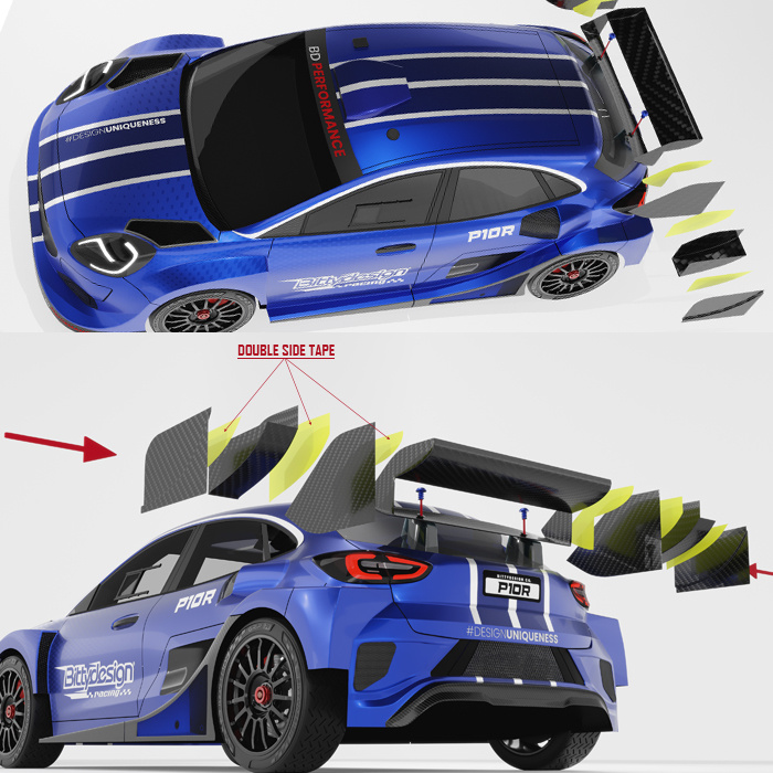 Bittydesign P10R Kaross 1/10 Rally 190 mm Hård (Omålad)