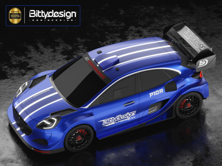 Bittydesign P10R Kaross 1/10 Rally 190 mm Hård (Omålad)