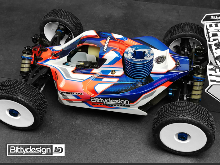Bittydesign Kaross VISION 1/8 Buggy AE RC8B3.1/3.2 Klippt