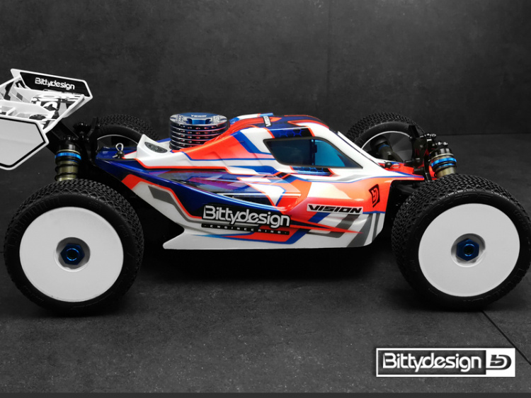 Bittydesign Kaross VISION 1/8 Buggy AE RC8B3.1/3.2 Klippt