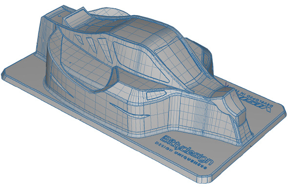Bittydesign Kaross VISION 1/8 Buggy Kyosho MP10e (Omålad) Klippt