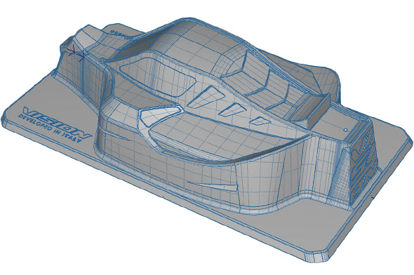 Bittydesign Kaross VISION 1/8 Buggy Kyosho MP10 (Omålad) Klippt