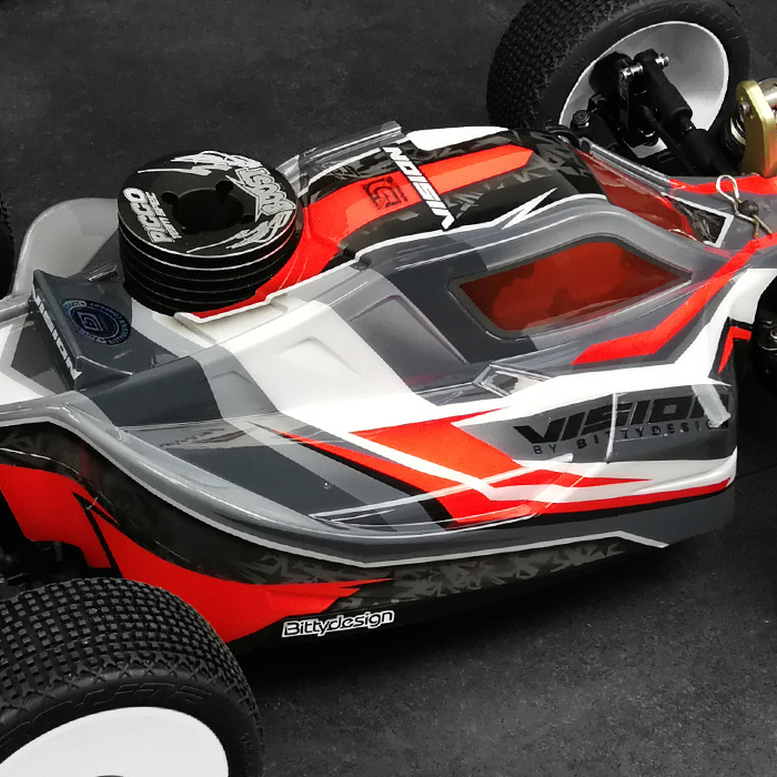 Bittydesign Kaross VISION 1/8 Buggy Kyosho MP10 (Omålad) Klippt