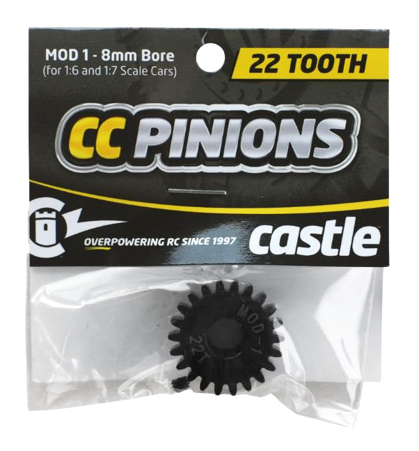 CASTLE  Pinion 22T - Mod 1 - 8mm hål