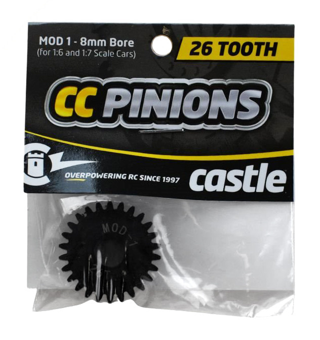CASTLE Pinion 26T - Mod 1 - 8mm hål