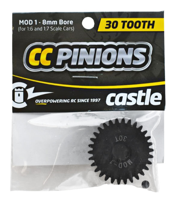 CASTLE Pinion 30T - Mod 1 - 8mm hål