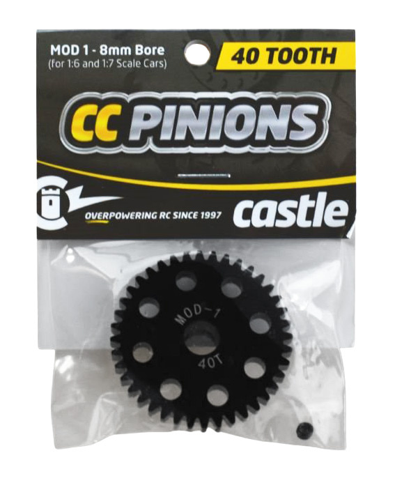 CASTLE Pinion 40T - Mod 1 - 8mm hål