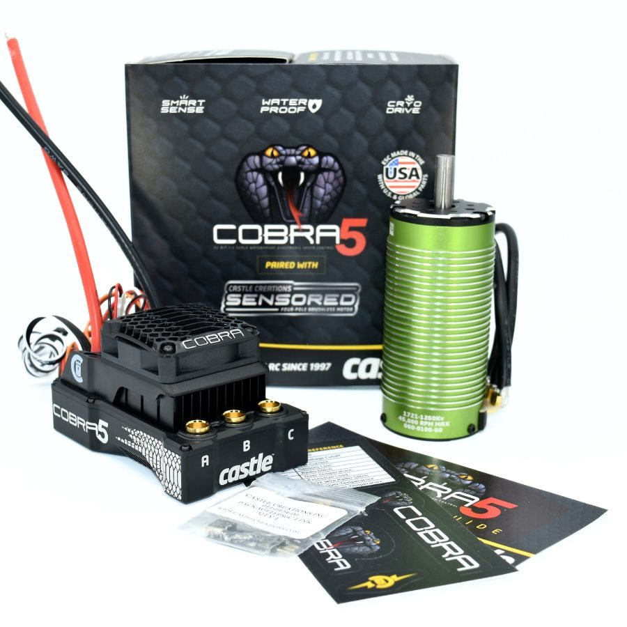 Castle Cobra 5 8S 33,6V ESC, 1721-1260KV Motor Combo 1/7