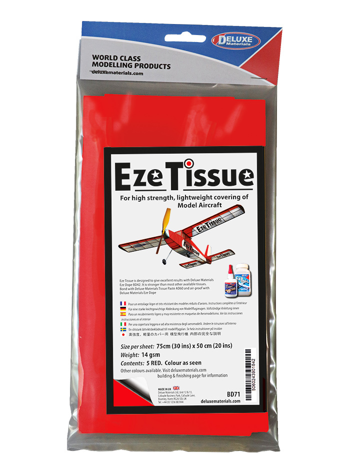 Deluxe materials Eze Tissue Japanpapper Röd 5/pack