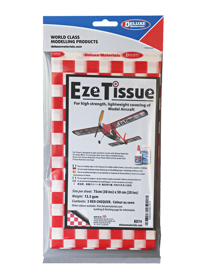 Deluxe materials Eze Tissue Japanpapper Rutig Röd 3/pack