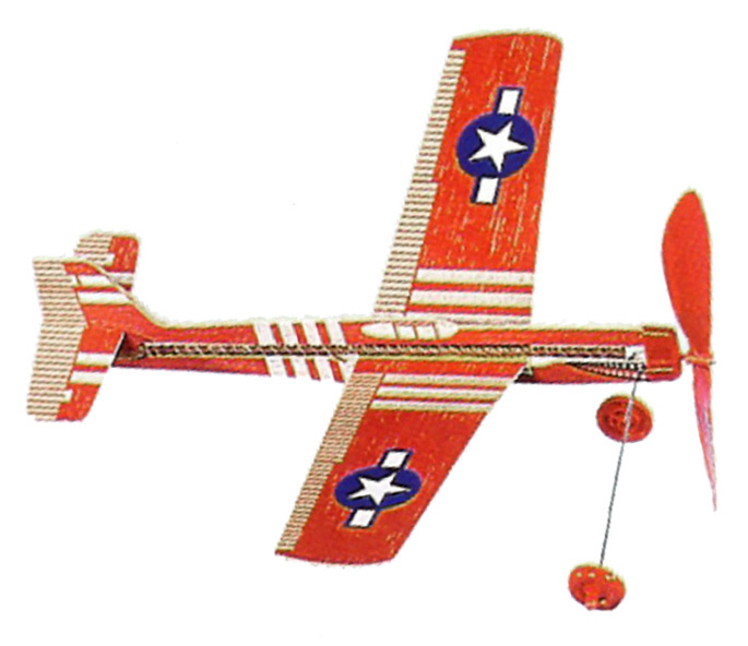 DPR Mustang Friflyg Balsabyggsats Gummimotor