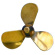 Propeller Mässing 3-Blad Vänster 37,5mm Propeller Mässing 3-Blad Vänster 37,5mm