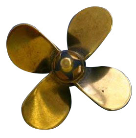 Propeller Mässing 4-blad Vänster 37,5mm