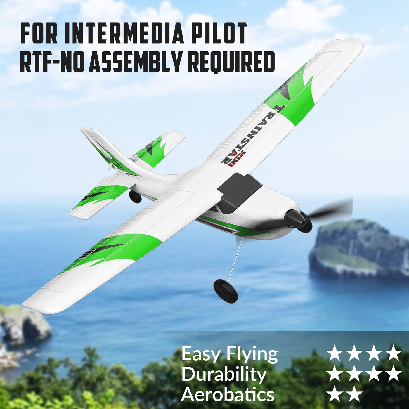 Volantex Trainstar Mini Gyro 3-Kanals 400mm RTF Grön