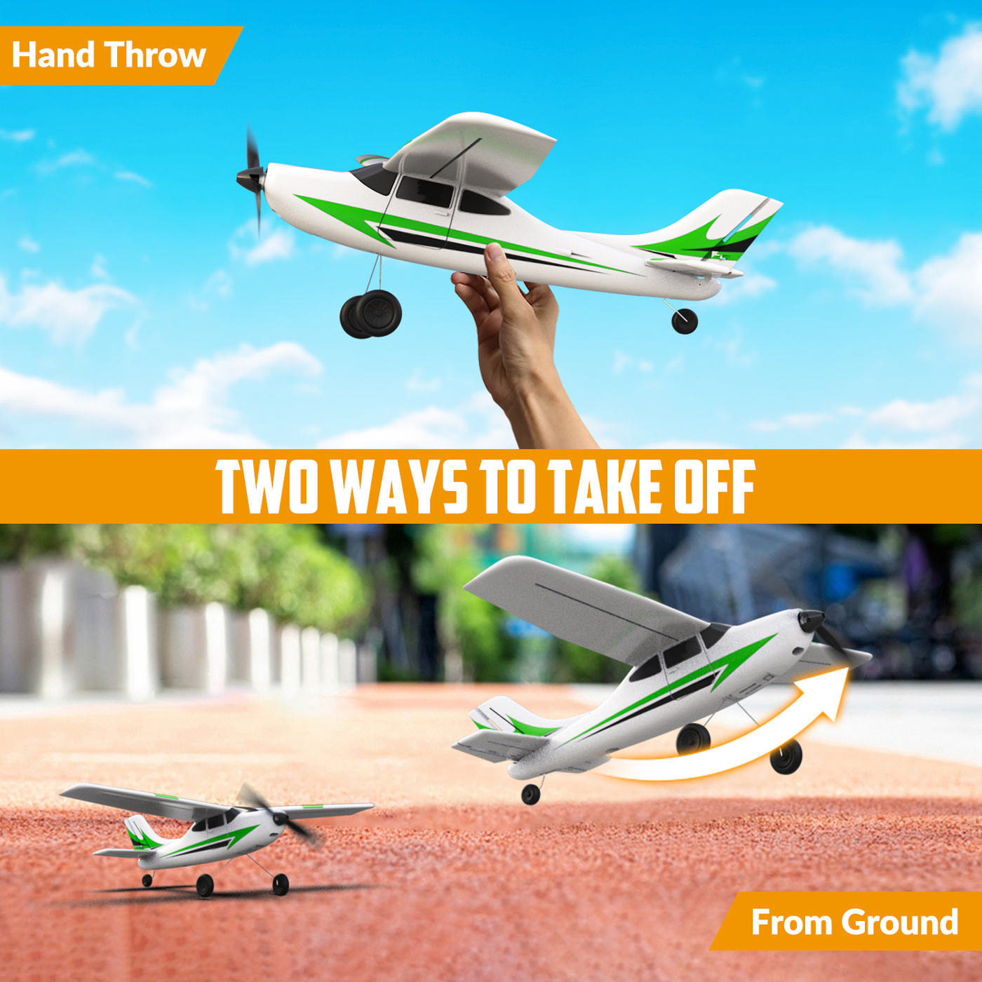 Volantex Trainstar Mini Gyro 3-Kanals 400mm RTF Grön