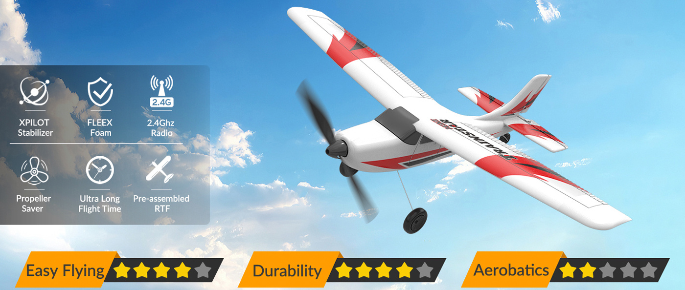 Volantex Trainstar Mini Gyro 3-Kanals 400mm RTF Röd