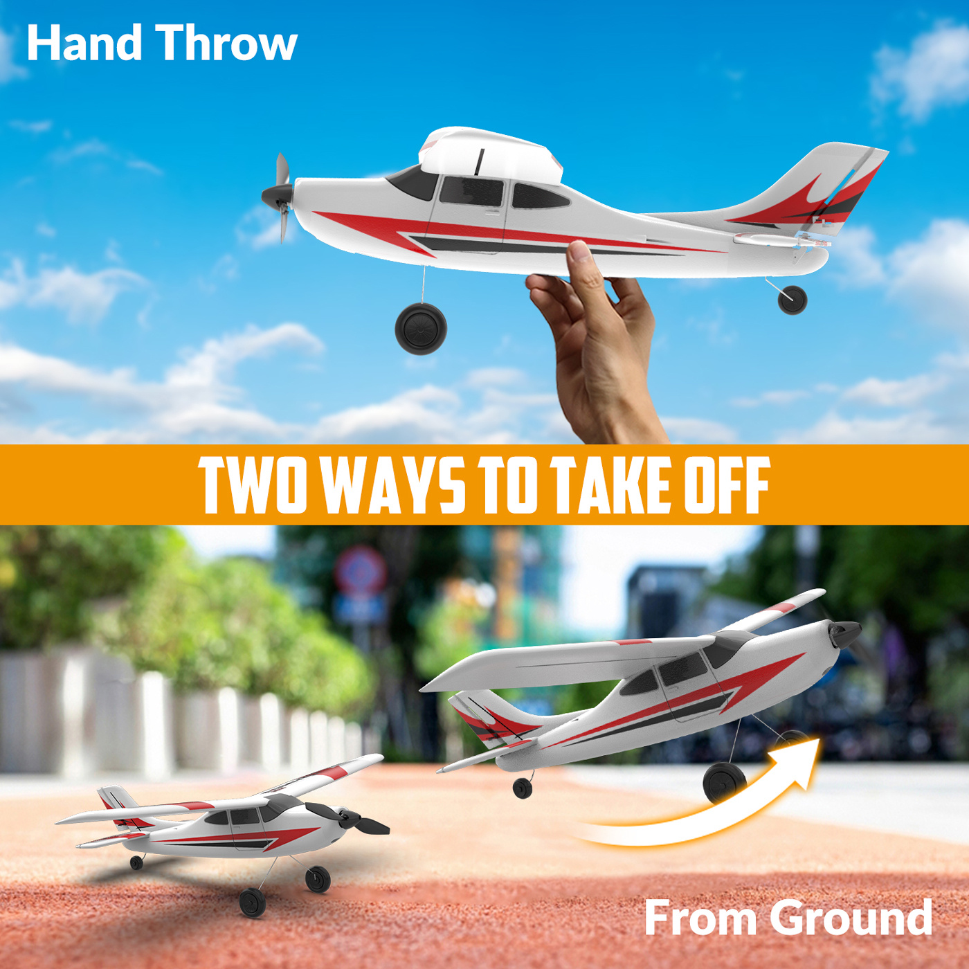 Volantex Trainstar Mini Gyro 3-Kanals 400mm RTF Röd