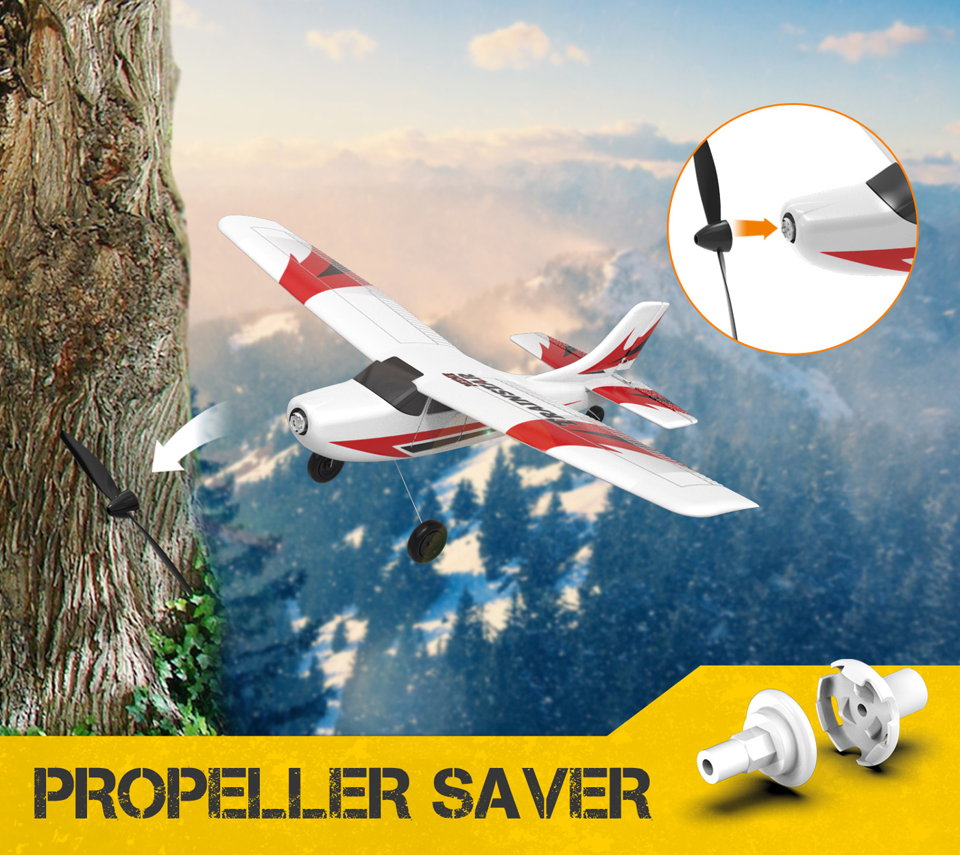 Volantex Trainstar Mini Gyro 3-Kanals 400mm RTF Röd