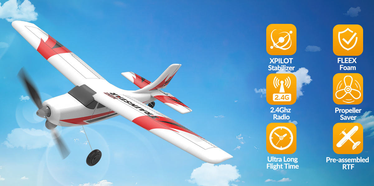 Volantex Trainstar Mini Gyro 3-Kanals 400mm RTF Röd