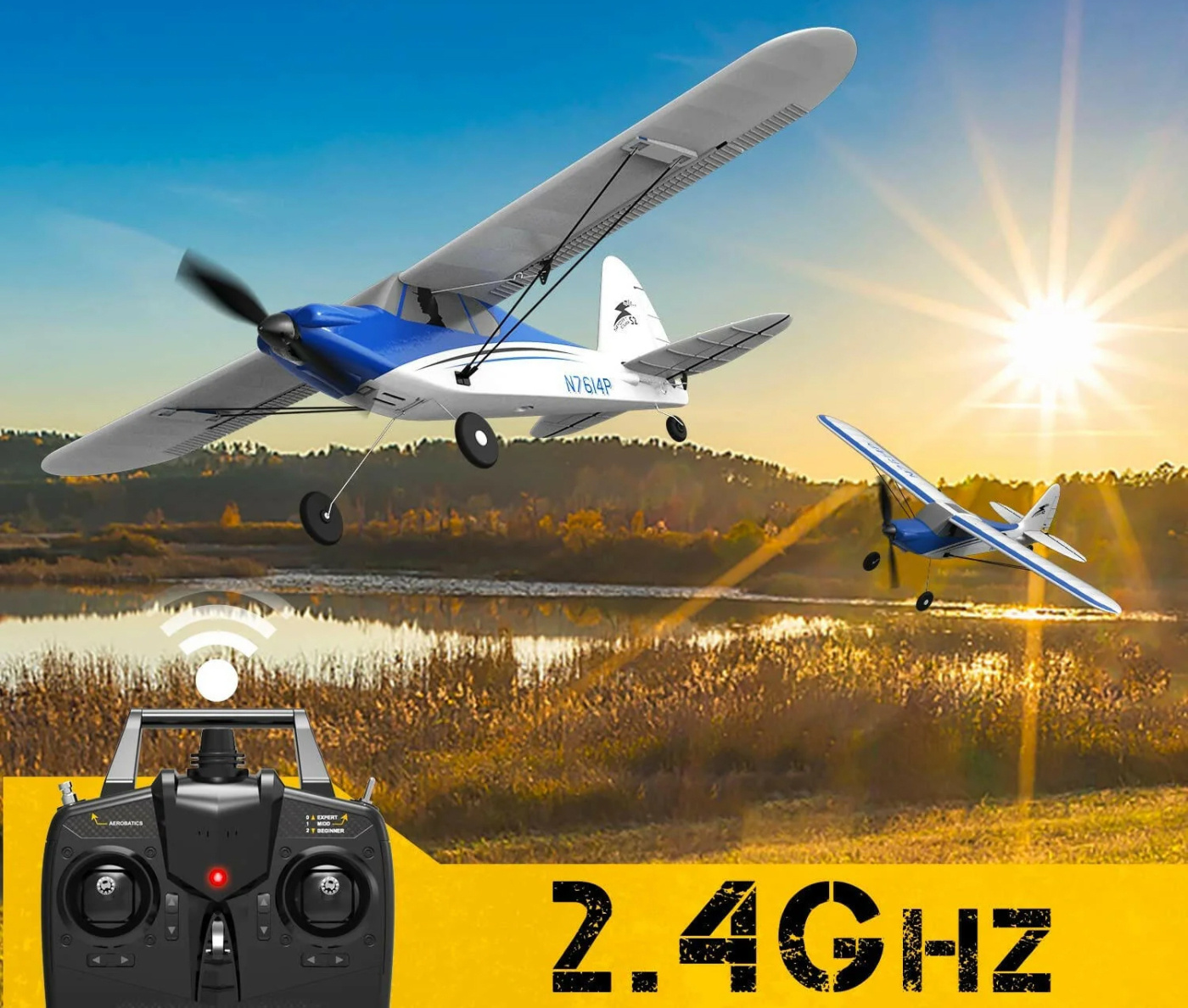 Volantex Sport Cub 500 Gyro 4-Kanals 500mm RTF Blå