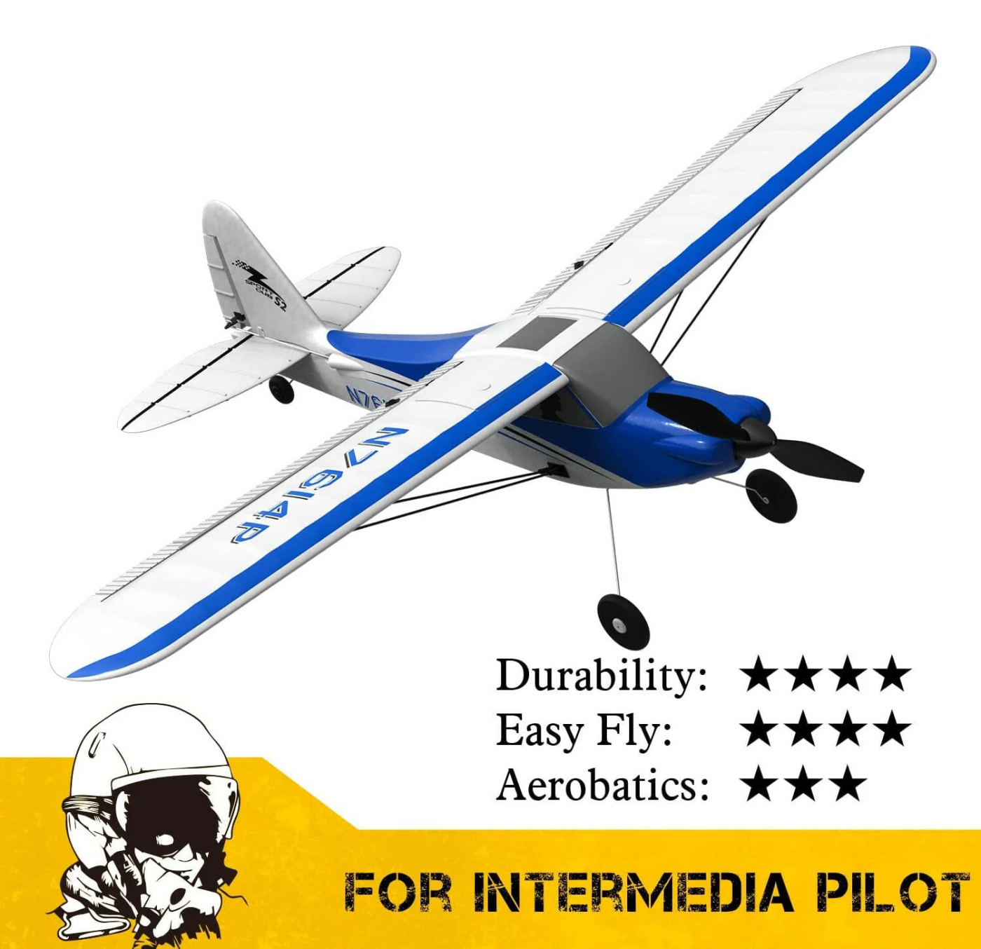 Volantex Sport Cub 500 Gyro 4-Kanals 500mm RTF Blå