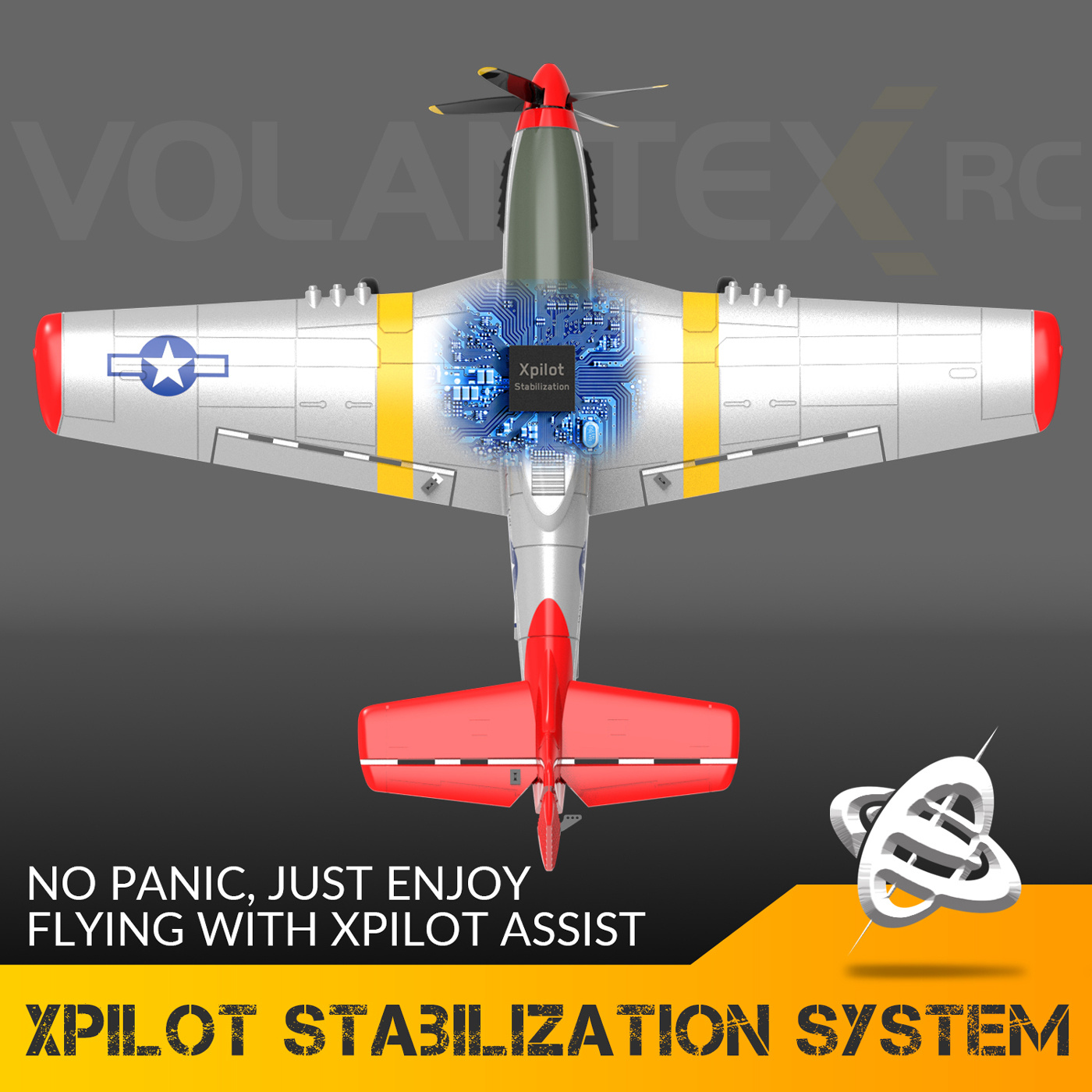 Volantex P51D Mustang Gyro 4-Kanaler 400mm RTF