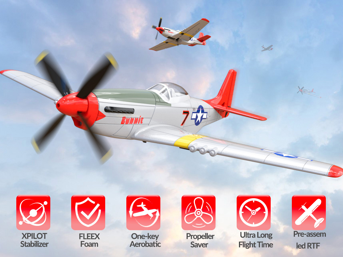 Volantex P51D Mustang Gyro 4-Kanaler 400mm RTF