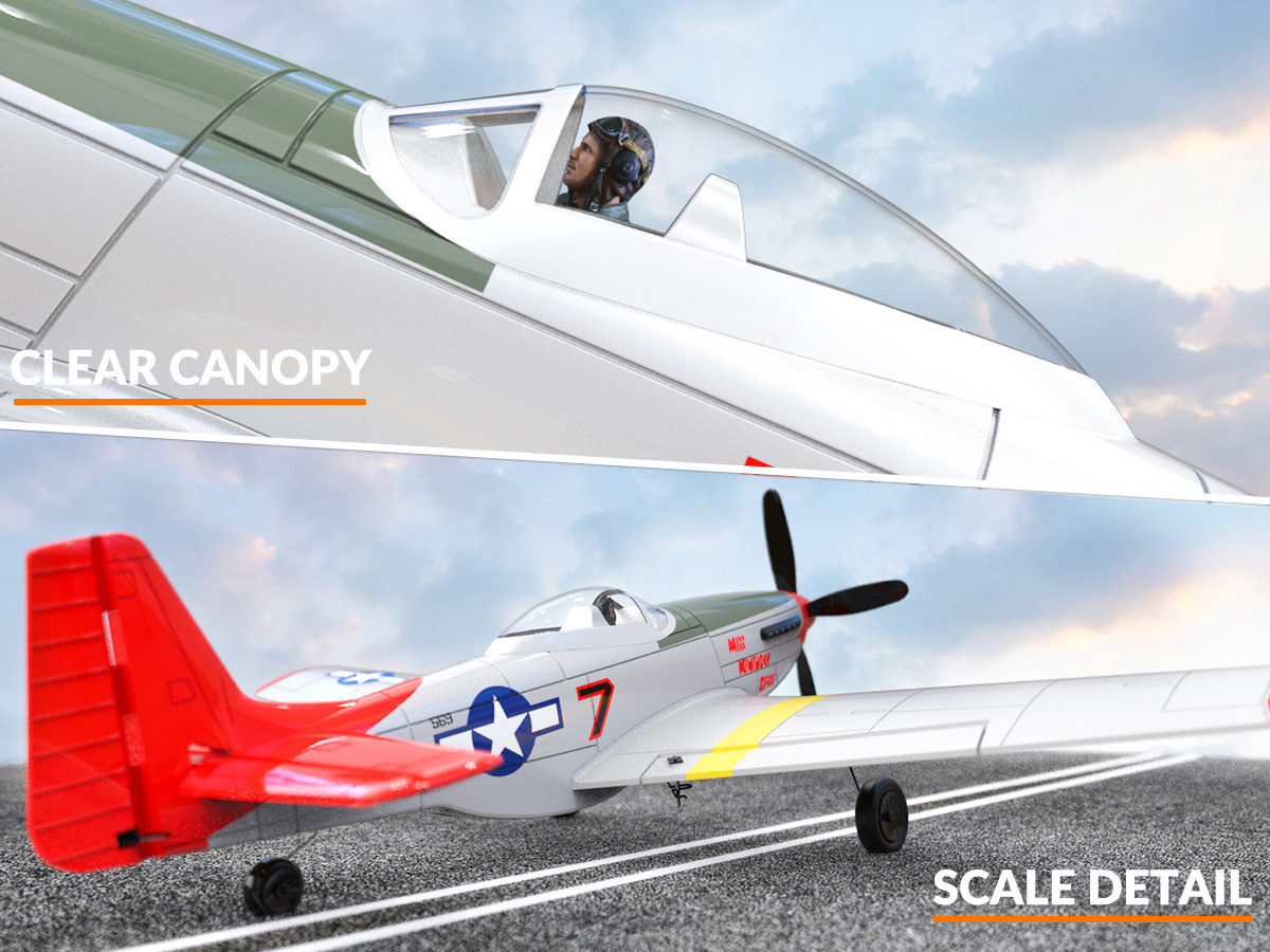 Volantex P51D Mustang Gyro 4-Kanaler 400mm RTF