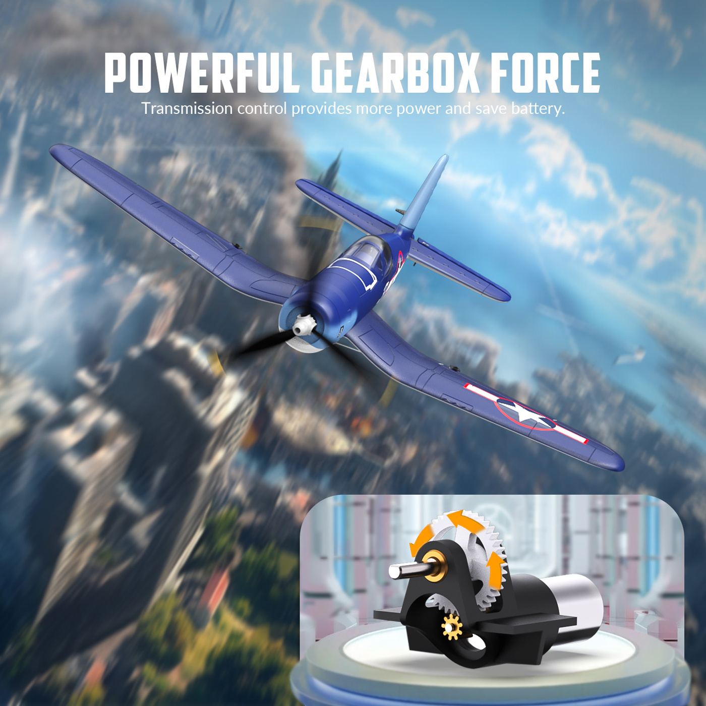 Volantex F4U Corsair V2 Gyro 4-Kanaler 400mm RTF