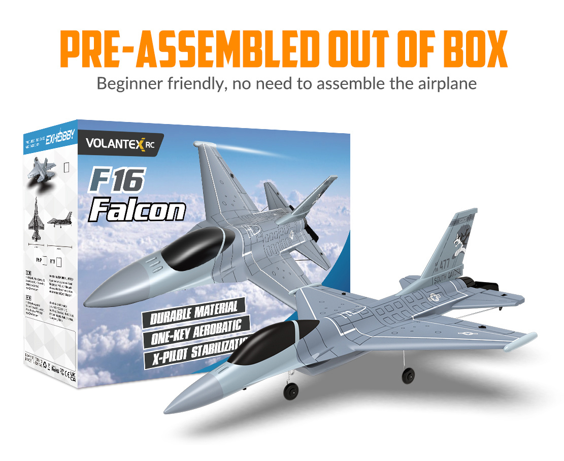 Volantex F16 Fighting Falcon Gyro 4-Kanaler 340mm RTF