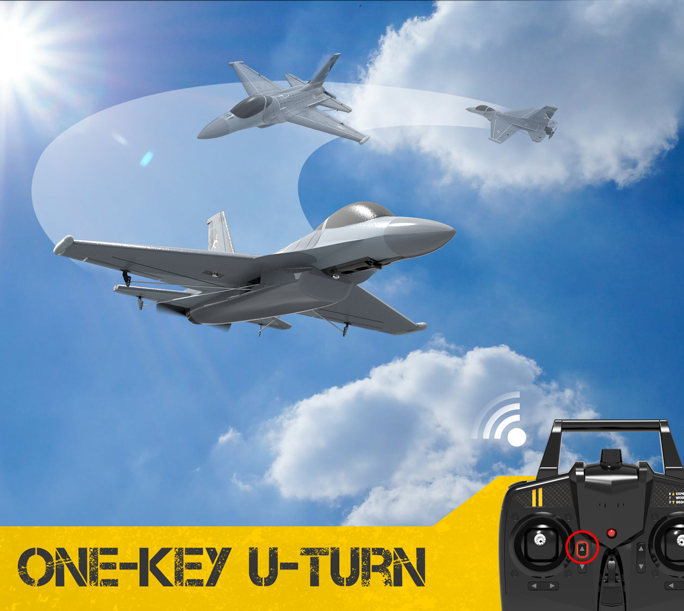 Volantex F16 Fighting Falcon Gyro 4-Kanaler 340mm RTF