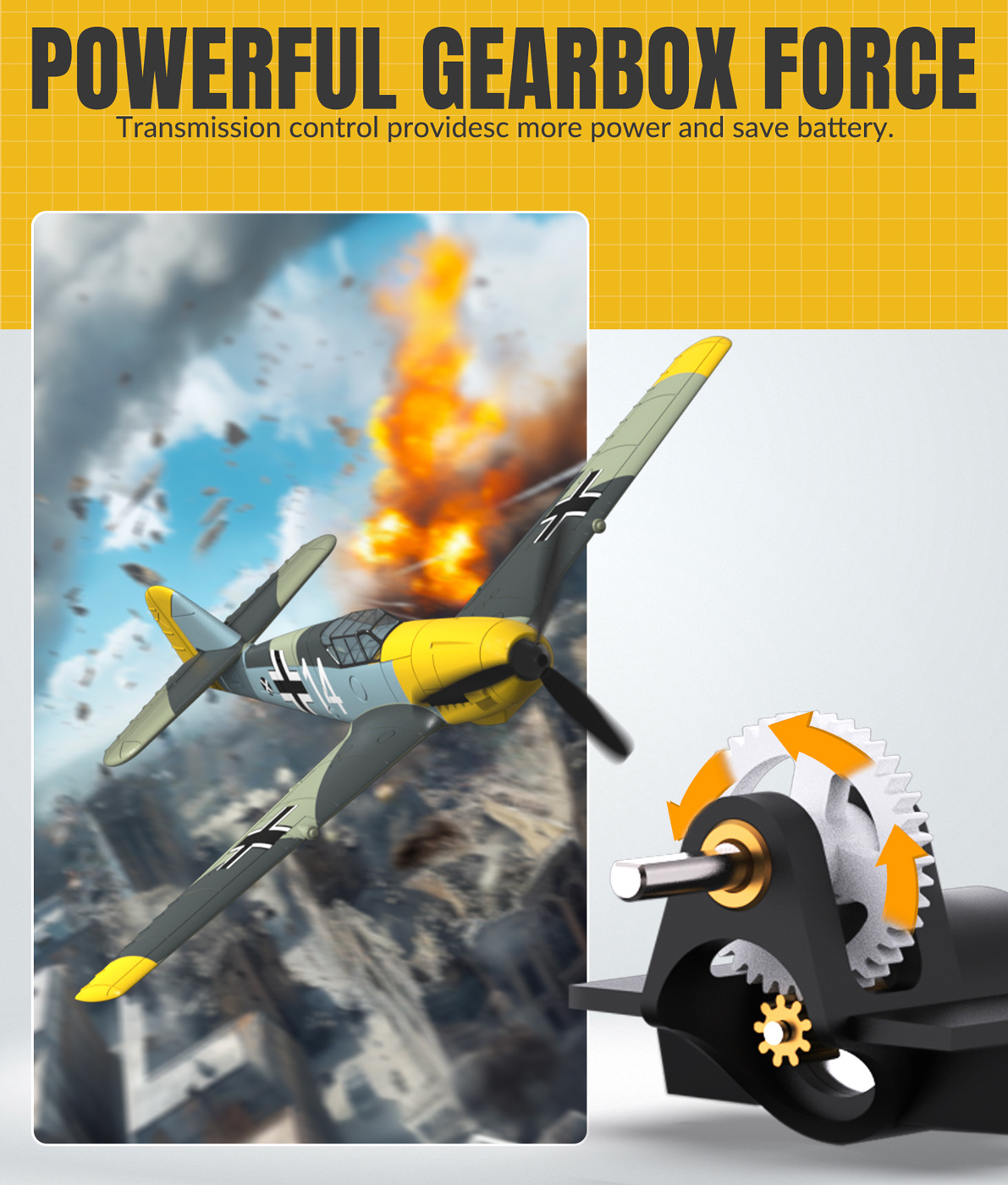 Volantex BF109 Gyro 4-Kanaler 400mm RTF