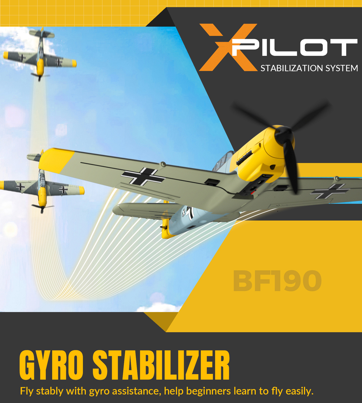 Volantex BF109 Gyro 4-Kanaler 400mm RTF
