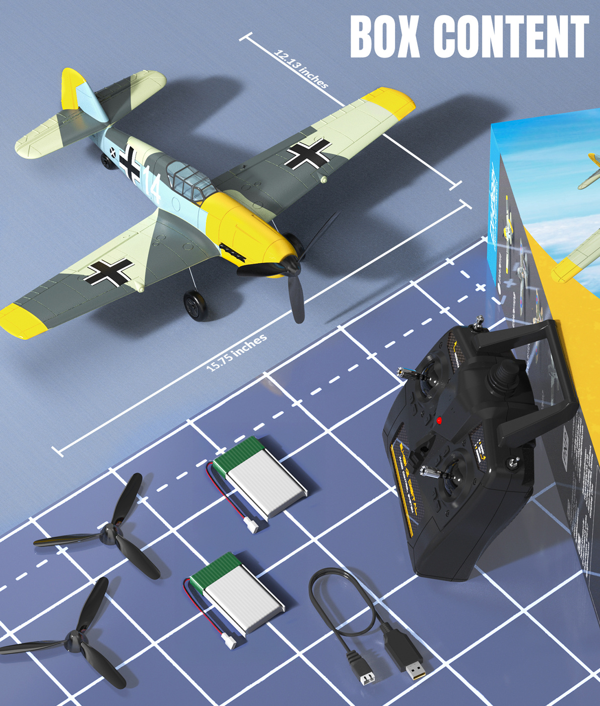 Volantex BF109 Gyro 4-Kanaler 400mm RTF