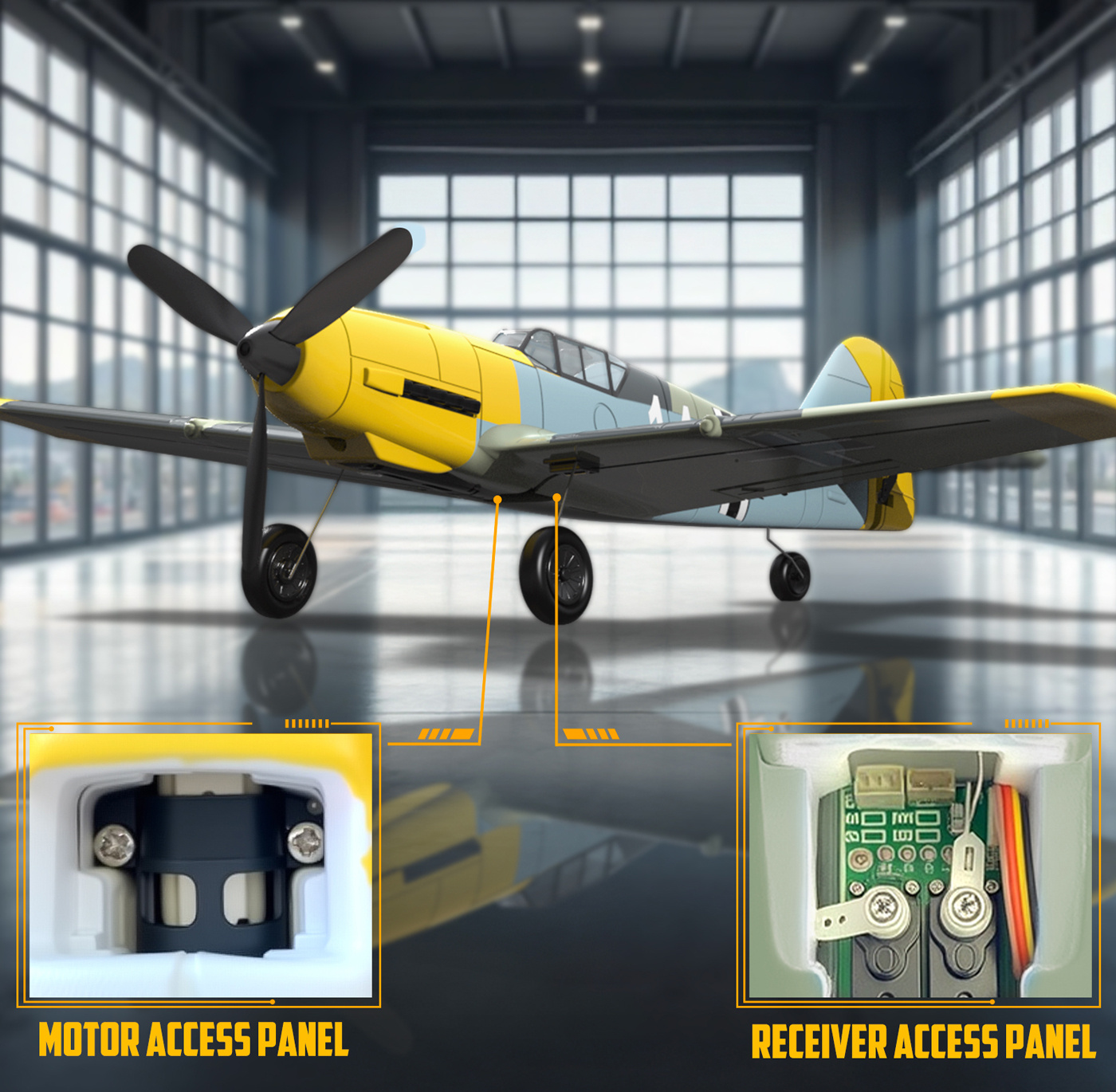 Volantex BF109 Gyro 4-Kanaler 400mm RTF