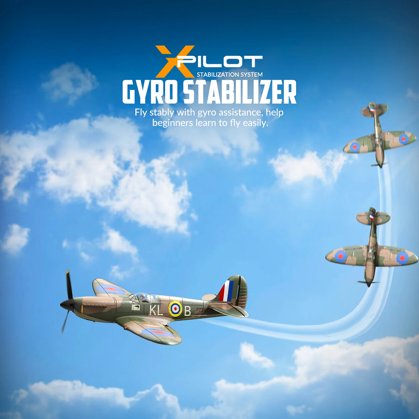 Volantex Spitfire Gyro 4-Kanaler 400mm RTF