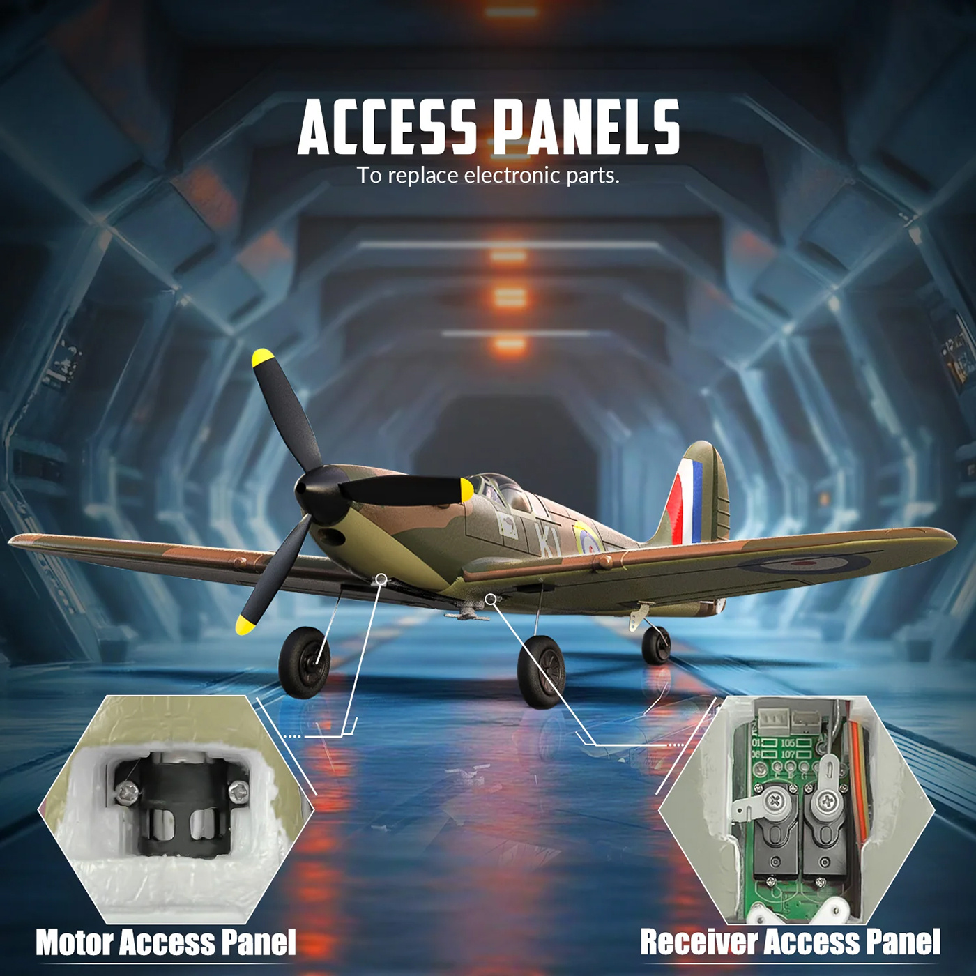 Volantex Spitfire Gyro 4-Kanaler 400mm RTF