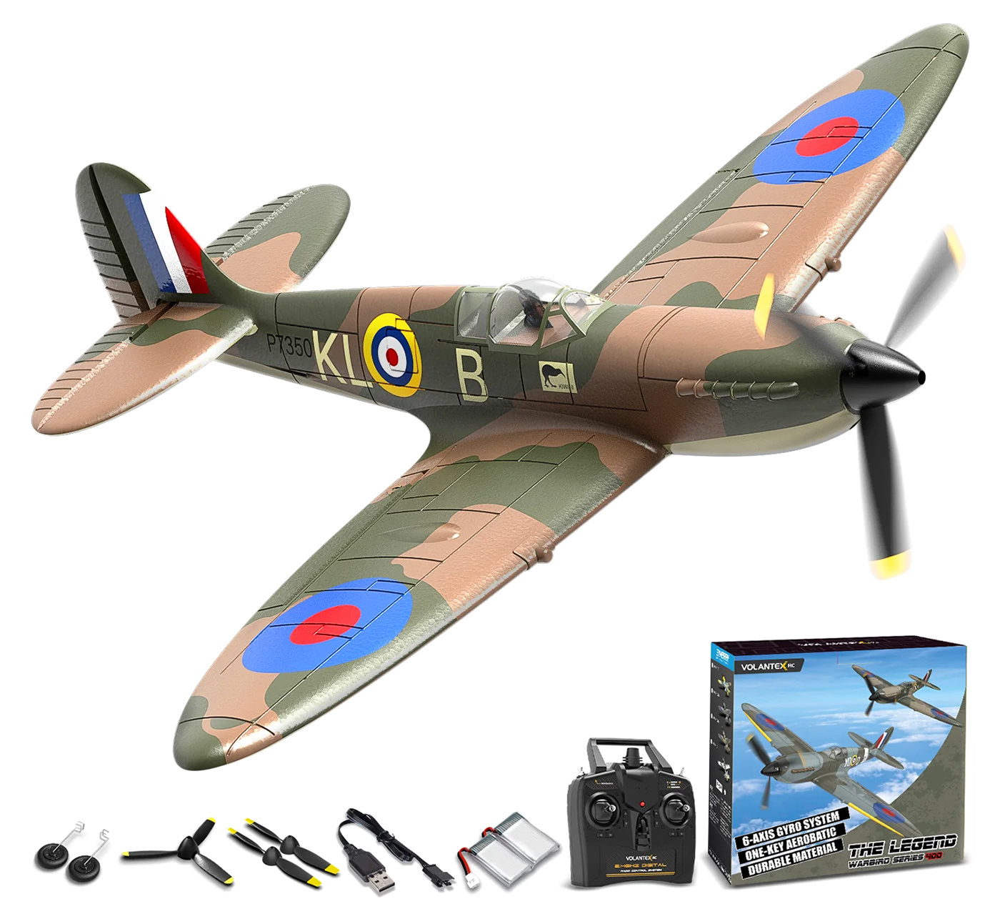 Volantex Spitfire Gyro 4-Kanaler 400mm RTF