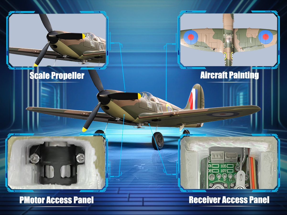 Volantex Spitfire Gyro 4-Kanaler 400mm RTF